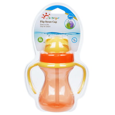 O bebê livre dobro dos punhos BPA 6oz 190ml tornou mais pesado Straw Cup
