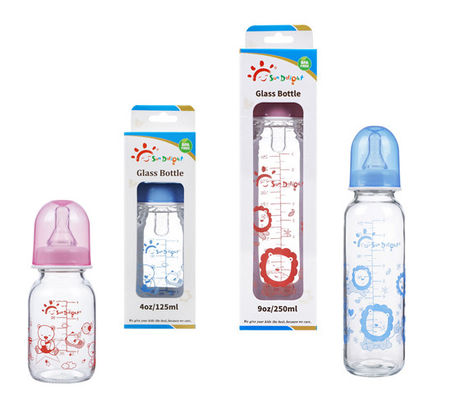Garrafas de alimentação de vidro livres do bebê do produto comestível 9oz 250ml BPA