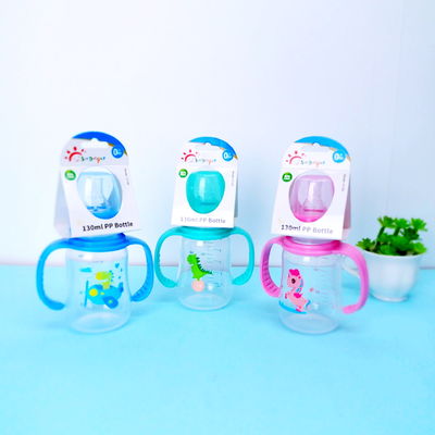 5 oz 130 ml frasco de alimentação do bebê padrão com manilha dupla PP