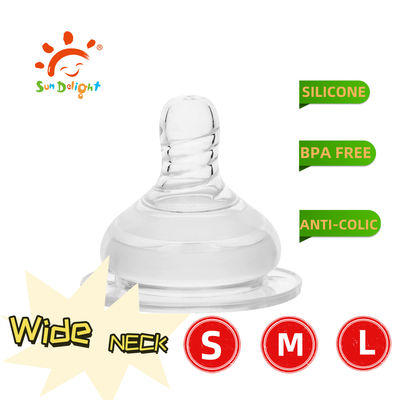 Conjunto de alimentação de silicone para bebê de punho duplo com mamilo fácil de limpar a 110C-120C