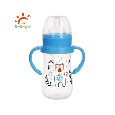 9 oz frasco de alimentação para bebés de pescoço largo de PP