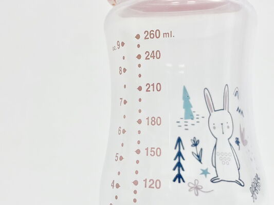 Biberão de alimentação para recém-nascidos em plástico sem BPA com capacidade de 260 ml e design à prova de vazamentos