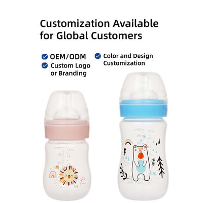 2026 New Design Anti Colic BPA Free PP Bebê biberão com mamilo de silicone 0-12 meses
