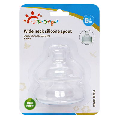 Do pescoço largo rápido do fluxo do produto comestível bocal de borracha do silicone do bebê