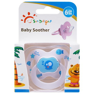 Bebê azul cor-de-rosa resistente Soother do silicone da chupeta do ABS do rasgo