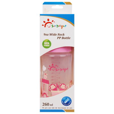 garrafa de alimentação larga do bebê dos PP do arco do pescoço de 9oz 260ml