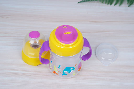 2 em 1 meses livre da sução BPA do bocal 6 copo de Sippy do bebê de 6 onças