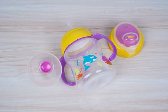 2 em 1 meses livre da sução BPA do bocal 6 copo de Sippy do bebê de 6 onças