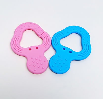 A força de rasgo silicone Teether do bebê de 3 meses personalizou o logotipo