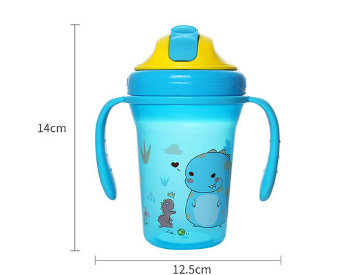 Bebê (NOVO) Straw Cup de 300ml PP com punho dobro