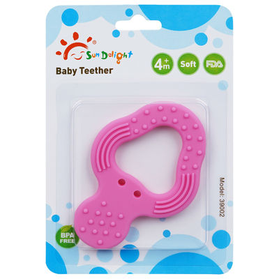 Força de rasgo logotipo feito sob encomenda de Teether do silicone do bebê de 3 meses