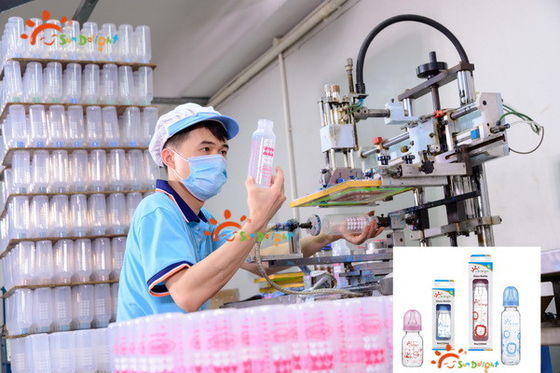 Garrafas de alimentação de vidro padrão do bebê do pescoço 9oz 250ml olá! da transparência resistente ao calor