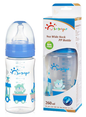 garrafa de alimentação larga do bebê dos PP do arco do pescoço de 9oz 260ml